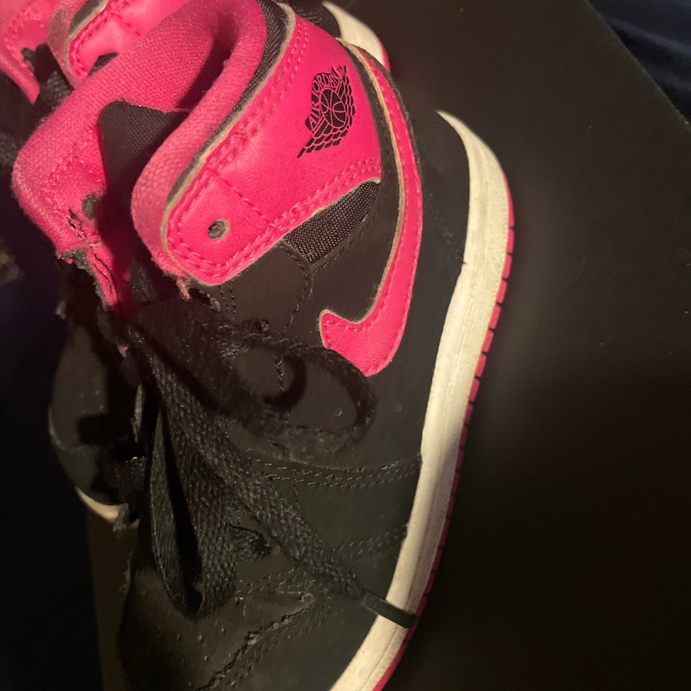 Nike Black and Pink High-Top Sneakers